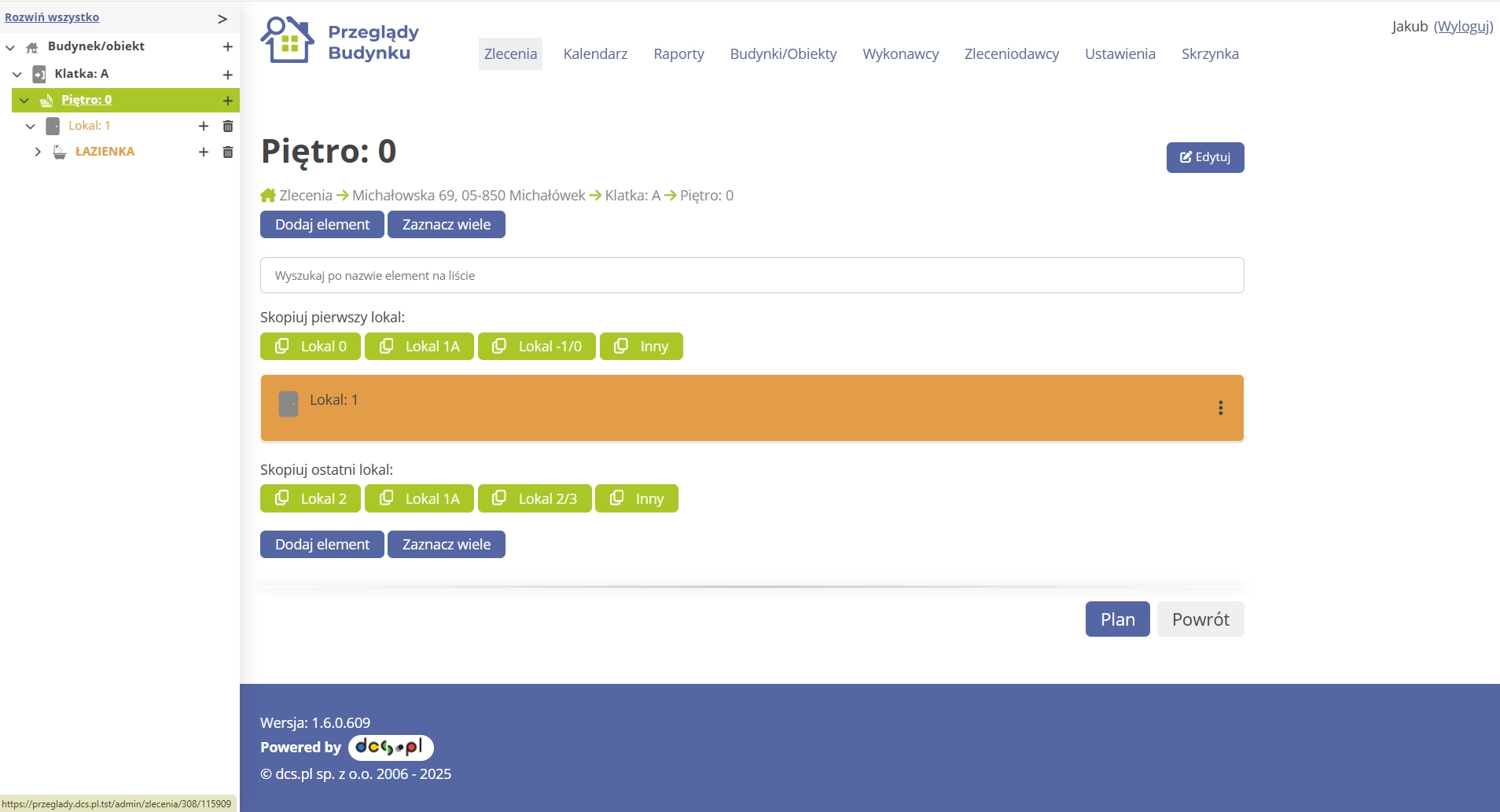 Pomoc systemu Przeglady Budynku